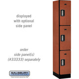 12" Wide Triple Tier Designer Wood Locker - 1 Wide - 6 Feet High - 18" Deep by Salsbury