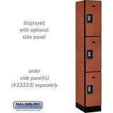 12" Wide Triple Tier Designer Wood Locker - 1 Wide - 6 Feet High - 18" Deep by Salsbury
