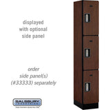 12" Wide Triple Tier Designer Wood Locker - 1 Wide - 6 Feet High - 18" Deep by Salsbury