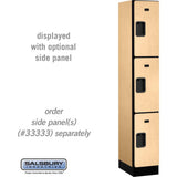 12" Wide Triple Tier Designer Wood Locker - 1 Wide - 6 Feet High - 18" Deep by Salsbury