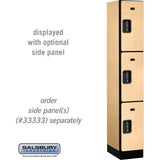 12" Wide Triple Tier Designer Wood Locker - 1 Wide - 6 Feet High - 18" Deep by Salsbury