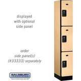 12" Wide Triple Tier Designer Wood Locker - 1 Wide - 6 Feet High - 18" Deep by Salsbury