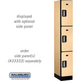 12" Wide Triple Tier Designer Wood Locker - 1 Wide - 6 Feet High - 18" Deep by Salsbury