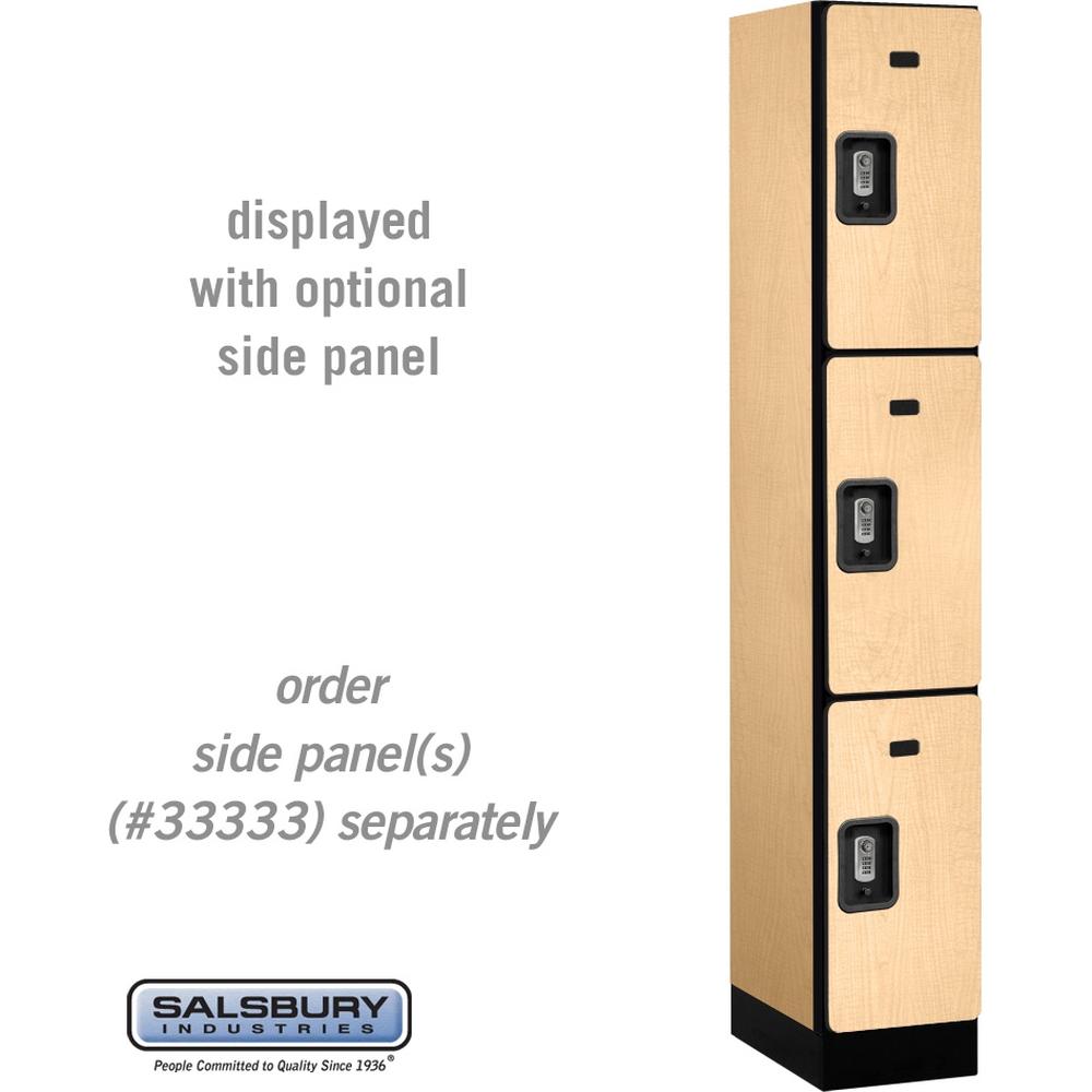 12" Wide Triple Tier Designer Wood Locker - 1 Wide - 6 Feet High - 18" Deep by Salsbury