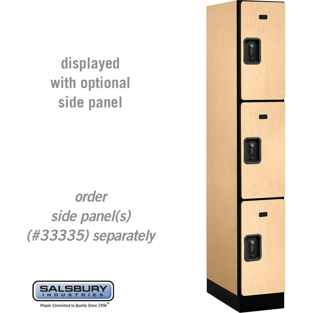 12" Wide Triple Tier Designer Wood Locker - 1 Wide - 6 Feet High - 21" Deep by Salsbury