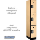 12" Wide Triple Tier Designer Wood Locker - 1 Wide - 6 Feet High - 21" Deep by Salsbury