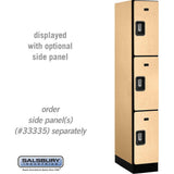12" Wide Triple Tier Designer Wood Locker - 1 Wide - 6 Feet High - 21" Deep by Salsbury