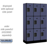 12" Wide Triple Tier Designer Wood Locker - 3 Wide - 5 Feet High - 15" Deep by Salsbury