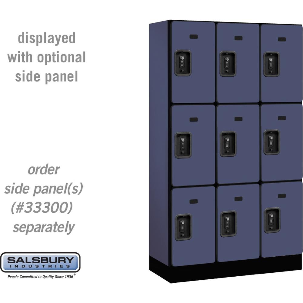 12" Wide Triple Tier Designer Wood Locker - 3 Wide - 5 Feet High - 15" Deep by Salsbury