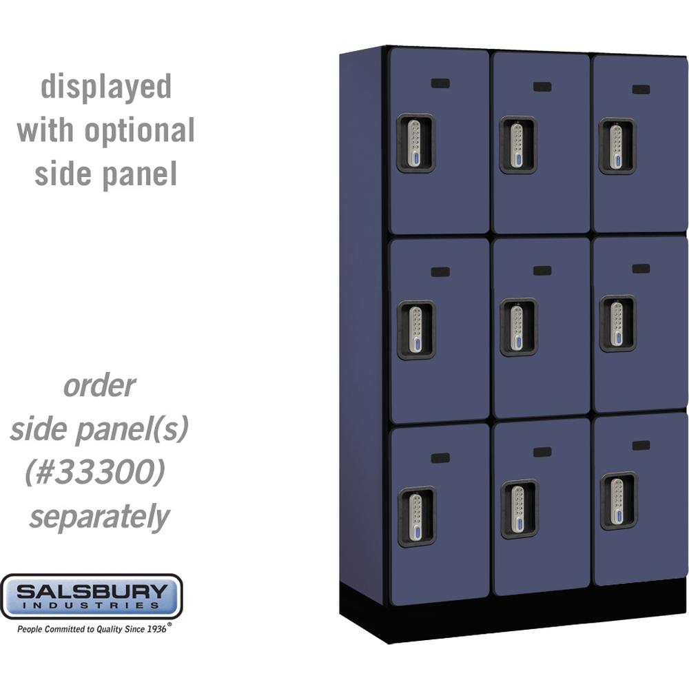 12" Wide Triple Tier Designer Wood Locker - 3 Wide - 5 Feet High - 15" Deep by Salsbury