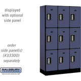 12" Wide Triple Tier Designer Wood Locker - 3 Wide - 5 Feet High - 15" Deep by Salsbury