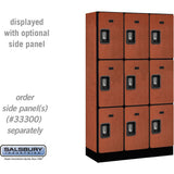 12" Wide Triple Tier Designer Wood Locker - 3 Wide - 5 Feet High - 15" Deep by Salsbury
