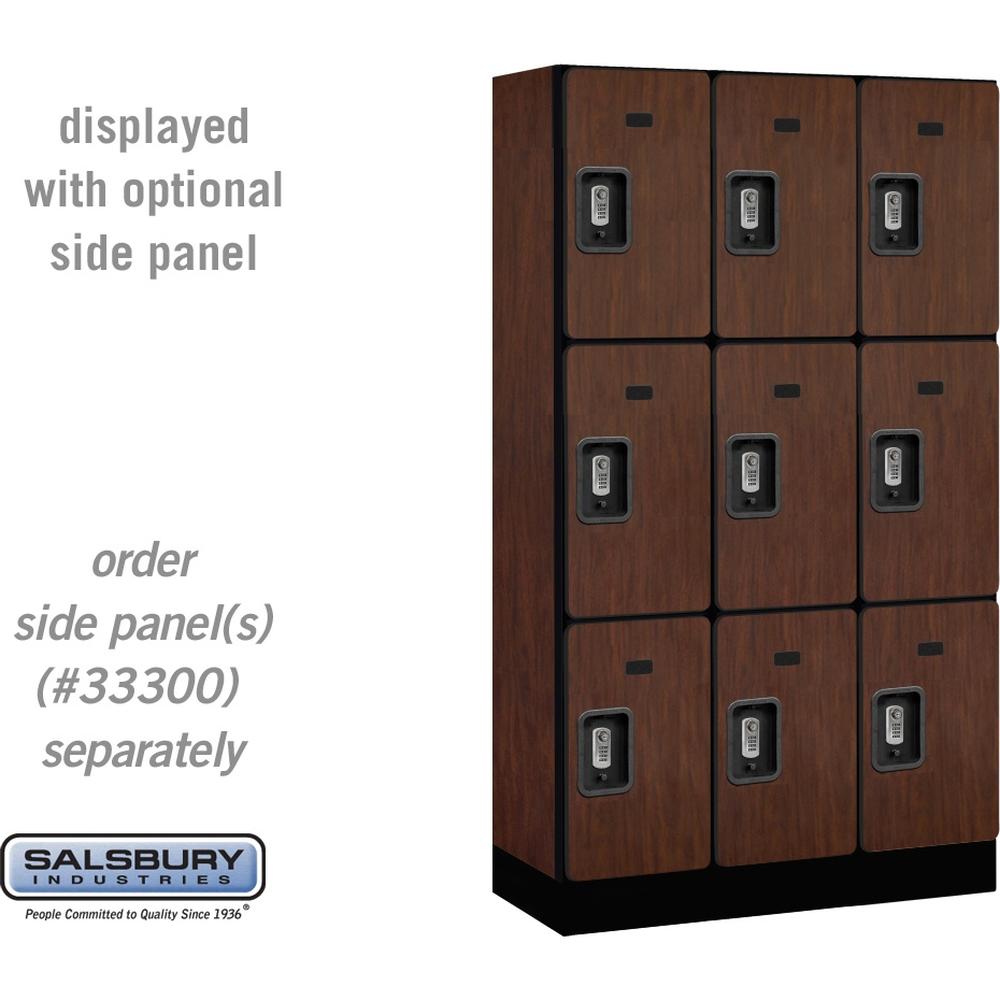 12" Wide Triple Tier Designer Wood Locker - 3 Wide - 5 Feet High - 15" Deep by Salsbury