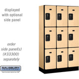 12" Wide Triple Tier Designer Wood Locker - 3 Wide - 5 Feet High - 15" Deep by Salsbury