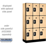 12" Wide Triple Tier Designer Wood Locker - 3 Wide - 5 Feet High - 15" Deep by Salsbury