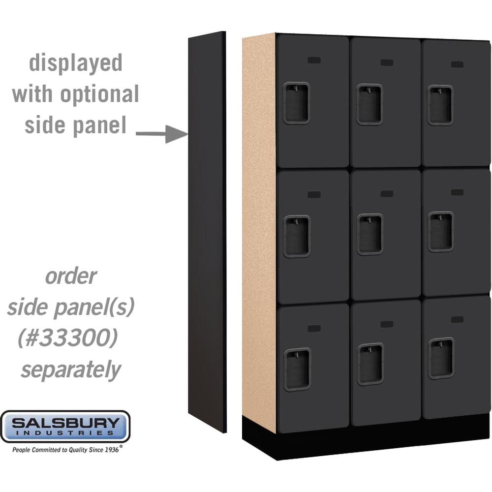 12" Wide Triple Tier Designer Wood Locker - 3 Wide - 5 Feet High - 15" Deep by Salsbury