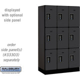 12" Wide Triple Tier Designer Wood Locker - 3 Wide - 5 Feet High - 18" Deep by Salsbury