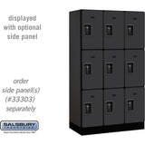 12" Wide Triple Tier Designer Wood Locker - 3 Wide - 5 Feet High - 18" Deep by Salsbury