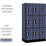 12" Wide Triple Tier Designer Wood Locker - 3 Wide - 5 Feet High - 18" Deep by Salsbury