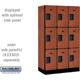 12" Wide Triple Tier Designer Wood Locker - 3 Wide - 5 Feet High - 18" Deep by Salsbury