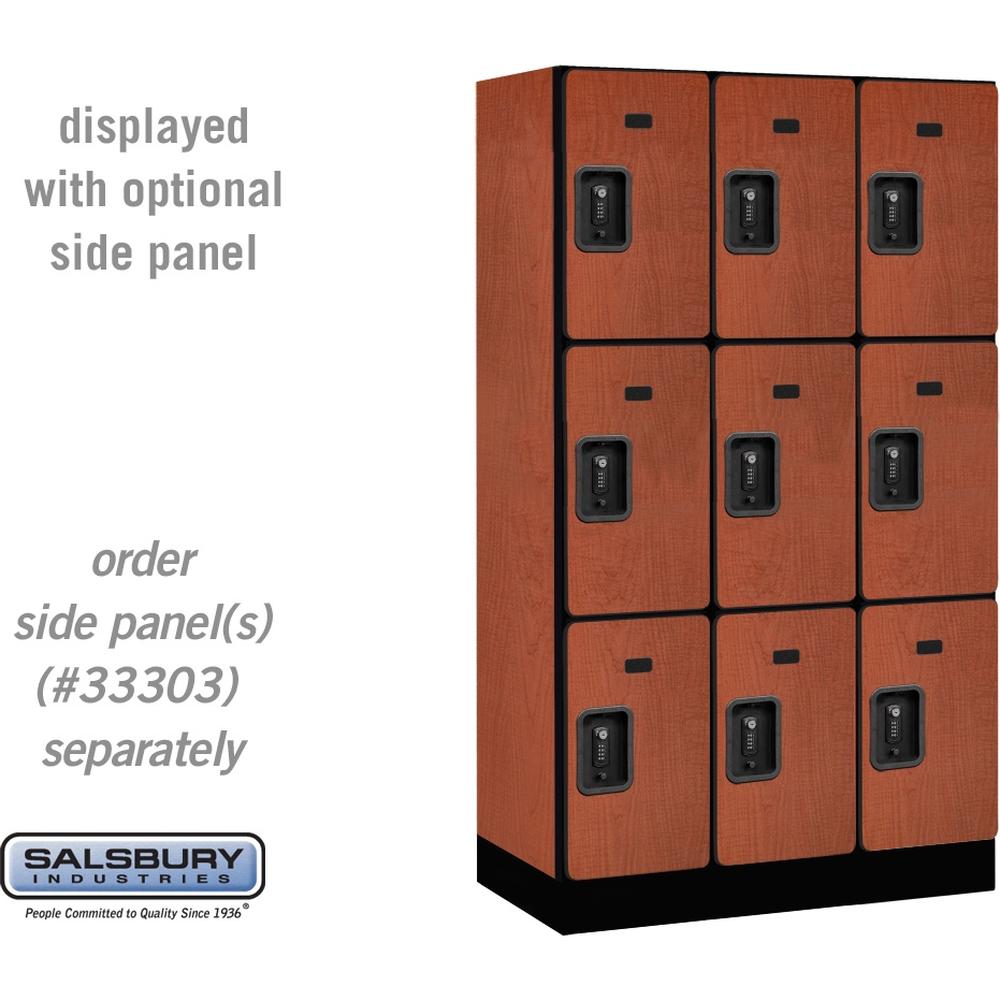 12" Wide Triple Tier Designer Wood Locker - 3 Wide - 5 Feet High - 18" Deep by Salsbury