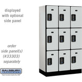 12" Wide Triple Tier Designer Wood Locker - 3 Wide - 5 Feet High - 18" Deep by Salsbury