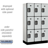 12" Wide Triple Tier Designer Wood Locker - 3 Wide - 5 Feet High - 18" Deep by Salsbury