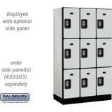 12" Wide Triple Tier Designer Wood Locker - 3 Wide - 5 Feet High - 18" Deep by Salsbury