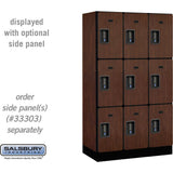 12" Wide Triple Tier Designer Wood Locker - 3 Wide - 5 Feet High - 18" Deep by Salsbury
