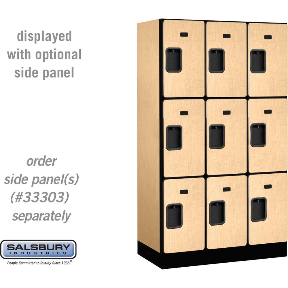 12" Wide Triple Tier Designer Wood Locker - 3 Wide - 5 Feet High - 18" Deep by Salsbury
