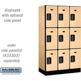 12" Wide Triple Tier Designer Wood Locker - 3 Wide - 5 Feet High - 18" Deep by Salsbury
