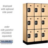 12" Wide Triple Tier Designer Wood Locker - 3 Wide - 5 Feet High - 18" Deep by Salsbury