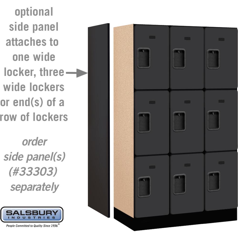 12" Wide Triple Tier Designer Wood Locker - 3 Wide - 5 Feet High - 18" Deep by Salsbury