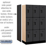 12" Wide Triple Tier Designer Wood Locker - 3 Wide - 5 Feet High - 18" Deep by Salsbury