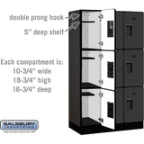12" Wide Triple Tier Designer Wood Locker - 3 Wide - 5 Feet High - 18" Deep by Salsbury