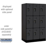12" Wide Triple Tier Designer Wood Locker - 3 Wide - 5 Feet High - 21" Deep by Salsbury