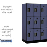 12" Wide Triple Tier Designer Wood Locker - 3 Wide - 5 Feet High - 21" Deep by Salsbury