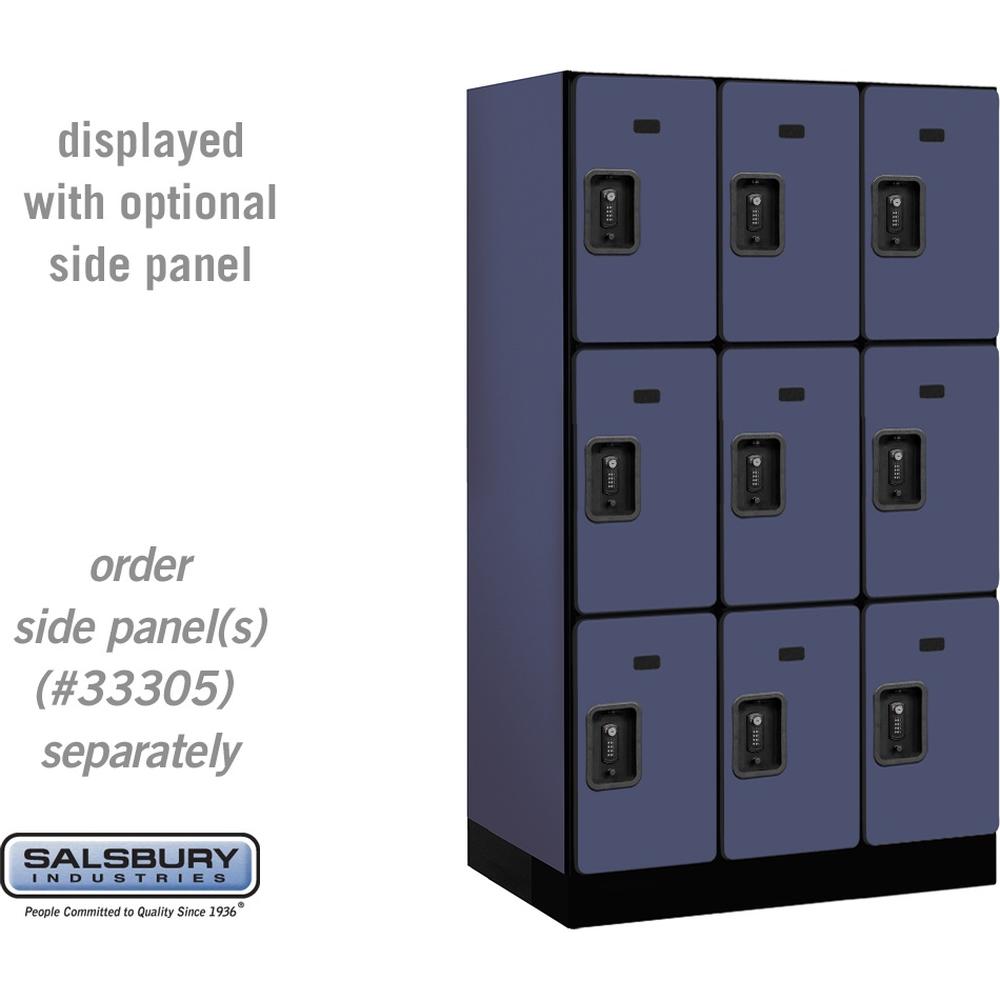 12" Wide Triple Tier Designer Wood Locker - 3 Wide - 5 Feet High - 21" Deep by Salsbury