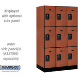 12" Wide Triple Tier Designer Wood Locker - 3 Wide - 5 Feet High - 21" Deep by Salsbury