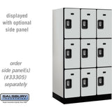12" Wide Triple Tier Designer Wood Locker - 3 Wide - 5 Feet High - 21" Deep by Salsbury