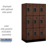 12" Wide Triple Tier Designer Wood Locker - 3 Wide - 5 Feet High - 21" Deep by Salsbury