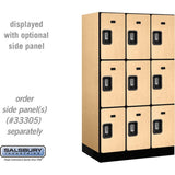 12" Wide Triple Tier Designer Wood Locker - 3 Wide - 5 Feet High - 21" Deep by Salsbury