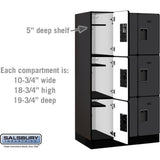 12" Wide Triple Tier Designer Wood Locker - 3 Wide - 5 Feet High - 21" Deep by Salsbury