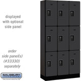 12" Wide Triple Tier Designer Wood Locker - 3 Wide - 6 Feet High - 15" Deep by Salsbury