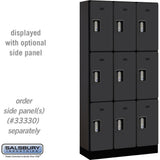 12" Wide Triple Tier Designer Wood Locker - 3 Wide - 6 Feet High - 15" Deep by Salsbury