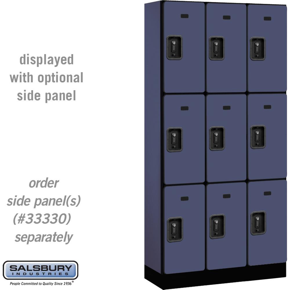 12" Wide Triple Tier Designer Wood Locker - 3 Wide - 6 Feet High - 15" Deep by Salsbury