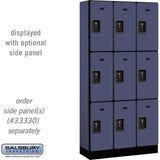 12" Wide Triple Tier Designer Wood Locker - 3 Wide - 6 Feet High - 15" Deep by Salsbury