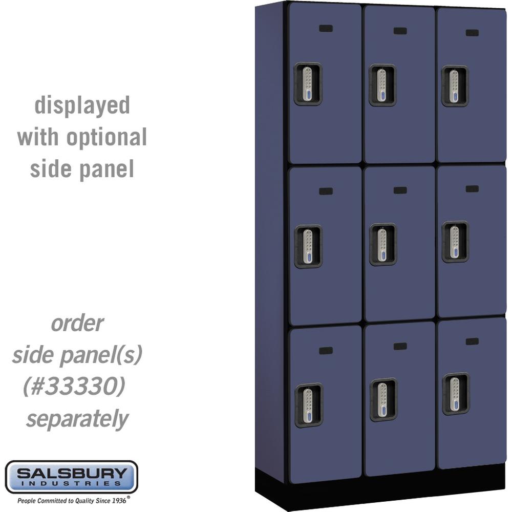 12" Wide Triple Tier Designer Wood Locker - 3 Wide - 6 Feet High - 15" Deep by Salsbury