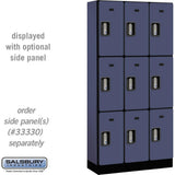 12" Wide Triple Tier Designer Wood Locker - 3 Wide - 6 Feet High - 15" Deep by Salsbury
