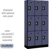 12" Wide Triple Tier Designer Wood Locker - 3 Wide - 6 Feet High - 15" Deep by Salsbury